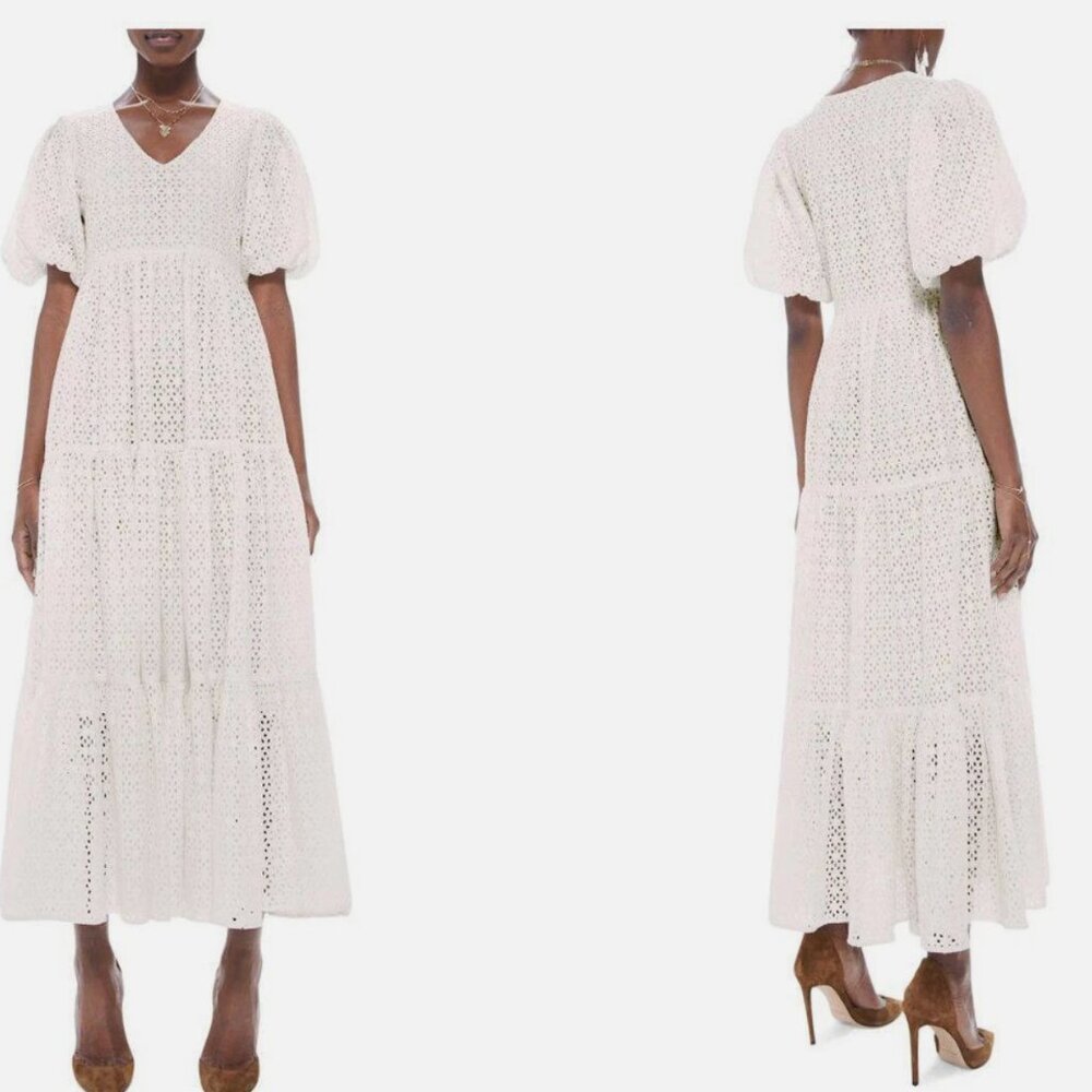 Mother Broderie Anglaise Cotton Maxi Dress in Salsa With Me NWOT Size XL